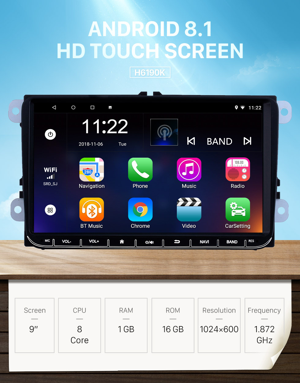 Seicane Android 8.1 Pantalla táctil GPS de 9 pulgadas Radio para VW Volkswagen Passat Polo Golf Skoda con Bluetooth USB compatible con WIFI Carplay TV digital Seicane Android 8.1 Pantalla táctil GPS de 9 pulgadas Radio para VW Volkswagen Passat Polo Golf Skoda con Bluetooth USB compatible con WIFI Carplay TV digital