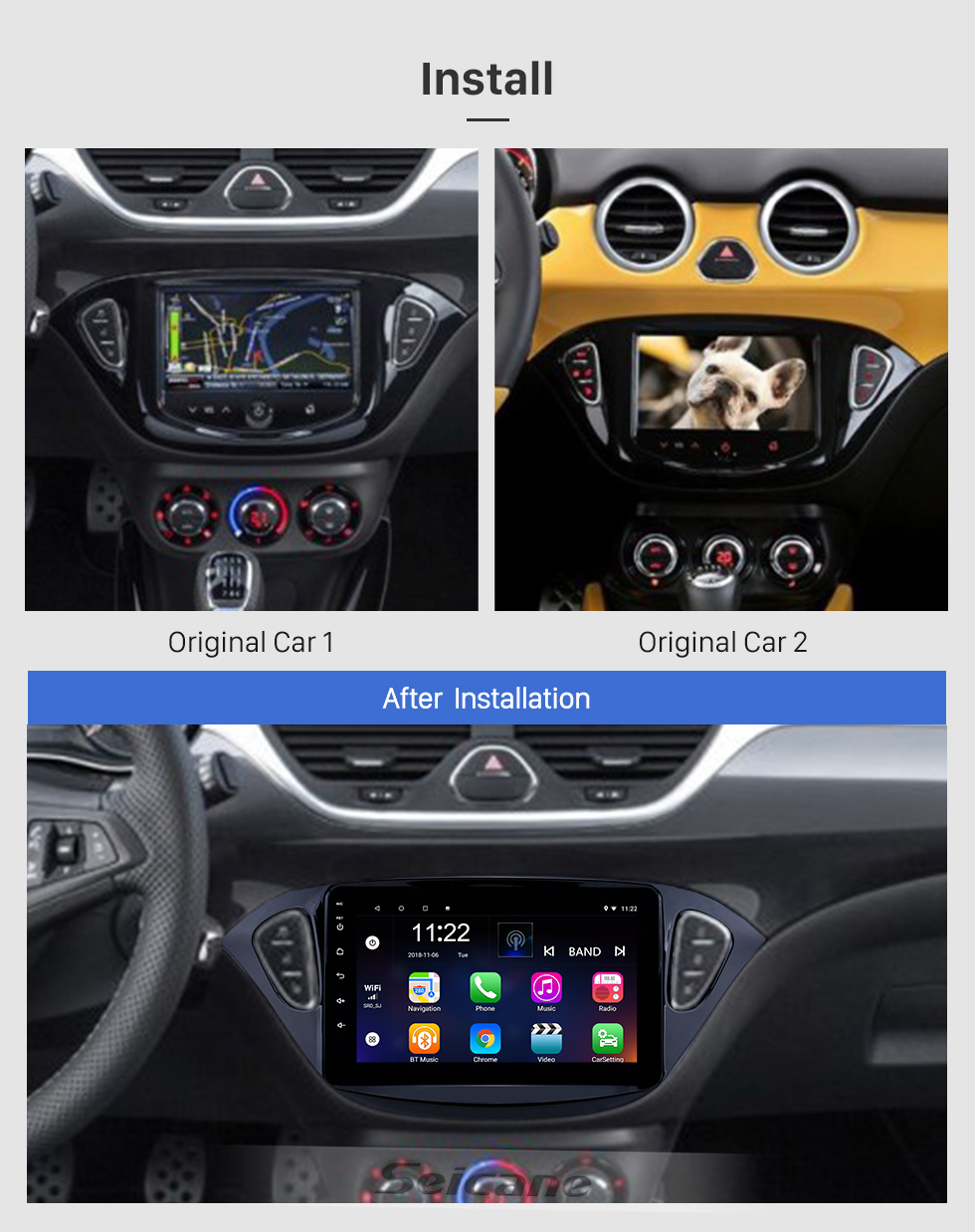 Seicane Radio Android 8.1 de 8 pulgadas para 2015-2019 Opel Corsa / 2013-2016 Opel Adam Bluetooth HD Pantalla táctil Navegación GPS Soporte AUX Cámara de respaldo Carplay DVR Seicane Radio Android 8.1 de 8 pulgadas para 2015-2019 Opel Corsa / 2013-2016 Opel Adam Bluetooth HD Pantalla táctil Navegación GPS Soporte AUX Cámara de respaldo Carplay DVR
