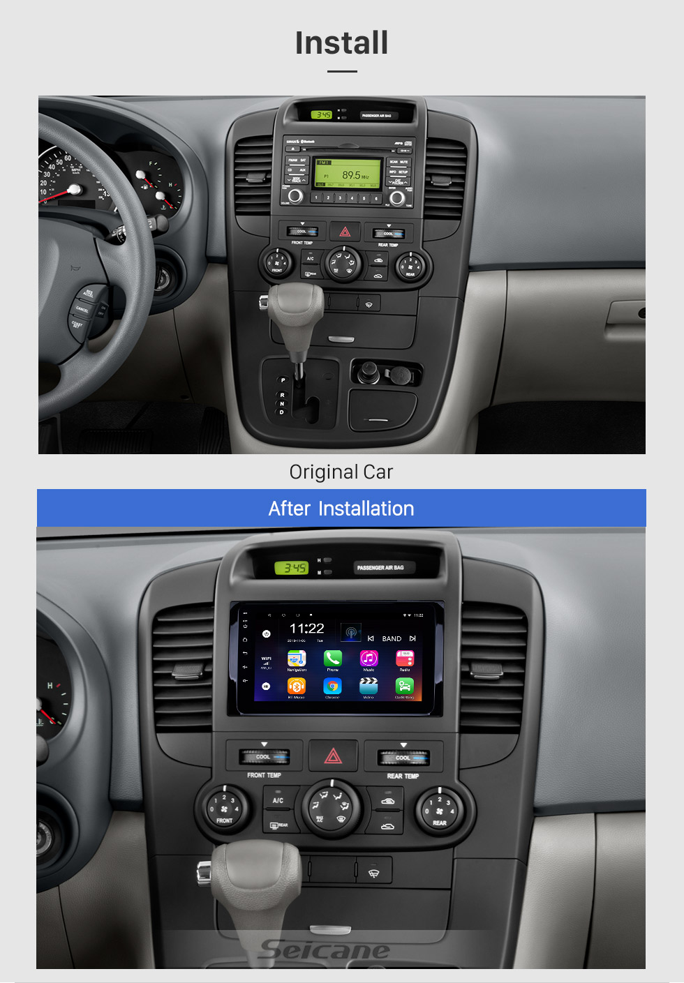 Seicane 8 inch HD Touchscreen Android 8.1 2014-2019 Kia Carnival GPS Navigation Radio with USB WIFI Bluetooth support SWC Carplay Steering Wheel Control Seicane 8 inch HD Touchscreen Android 8.1 2014-2019 Kia Carnival GPS Navigation Radio with USB WIFI Bluetooth support SWC Carplay Steering Wheel Control
