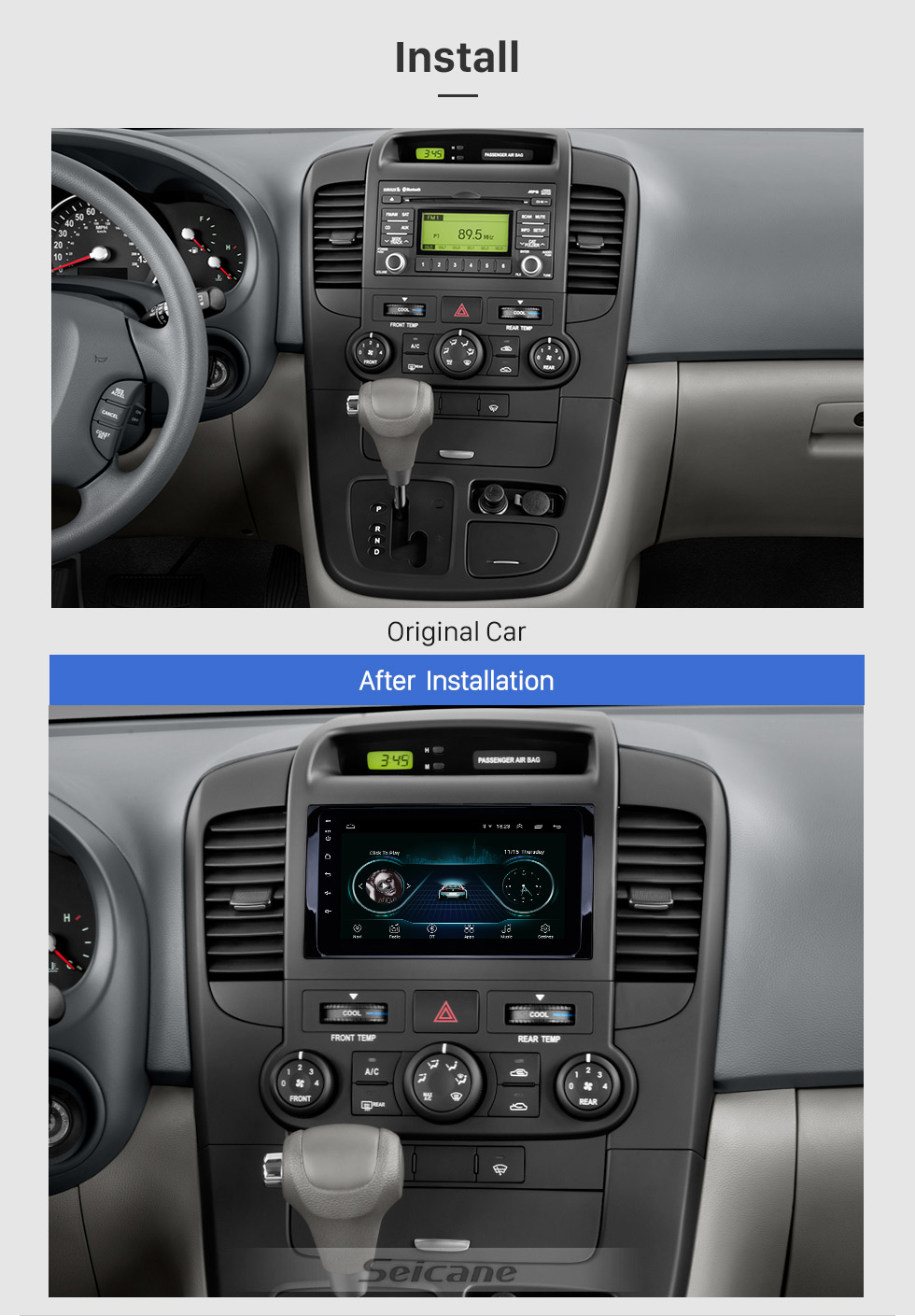 Seicane 8 Zoll HD Touchscreen Android 8.1 für 2014 2015 2016-2019 Kia Carnival Radio GPS Navigationssystem mit Bluetooth Unterstützung Carplay Digital TV Seicane 8 Zoll HD Touchscreen Android 8.1 für 2014 2015 2016-2019 Kia Carnival Radio GPS Navigationssystem mit Bluetooth Unterstützung Carplay Digital TV
