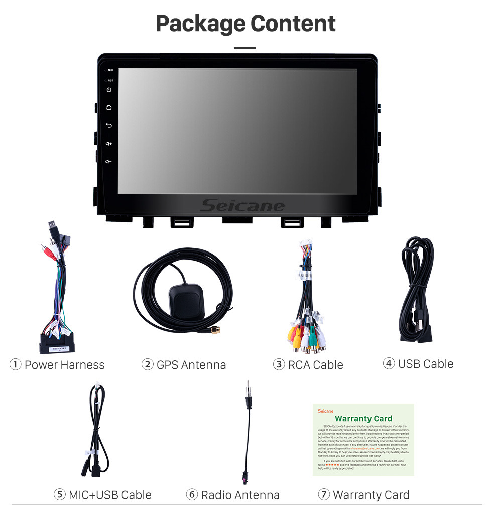 Seicane 2017-2019 Kia Rio Android 9.0 9 polegada Navegação GPS Rádio Bluetooth HD Touchscreen USB Carplay Música suporte TPMS Controle de Volante DAB + Seicane 2017-2019 Kia Rio Android 9.0 9 polegada Navegação GPS Rádio Bluetooth HD Touchscreen USB Carplay Música suporte TPMS Controle de Volante DAB +