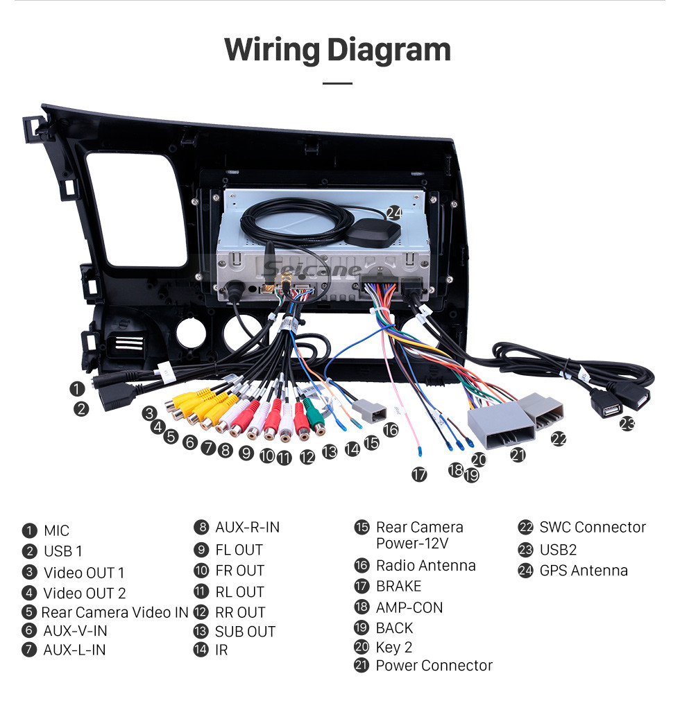 Seicane 2006-2011 Honda Civic RHD 9 polegada Android 9.0 Navegação GPS Rádio Bluetooth HD Touchscreen USB Carplay Música suporte AUX TPMS TV Digital Seicane 2006-2011 Honda Civic RHD 9 polegada Android 9.0 Navegação GPS Rádio Bluetooth HD Touchscreen USB Carplay Música suporte AUX TPMS TV Digital
