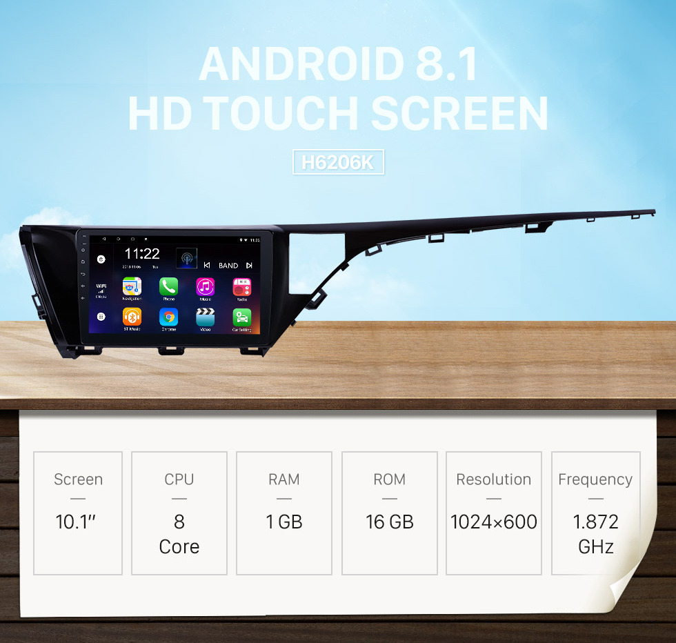 Seicane 10.1 pulgadas HD con pantalla táctil Android 8.1 GPS Radio para 2018-2019 Toyota Camry LHD con soporte Bluetooth AUX Control de volante Carplay Seicane 10.1 pulgadas HD con pantalla táctil Android 8.1 GPS Radio para 2018-2019 Toyota Camry LHD con soporte Bluetooth AUX Control de volante Carplay
