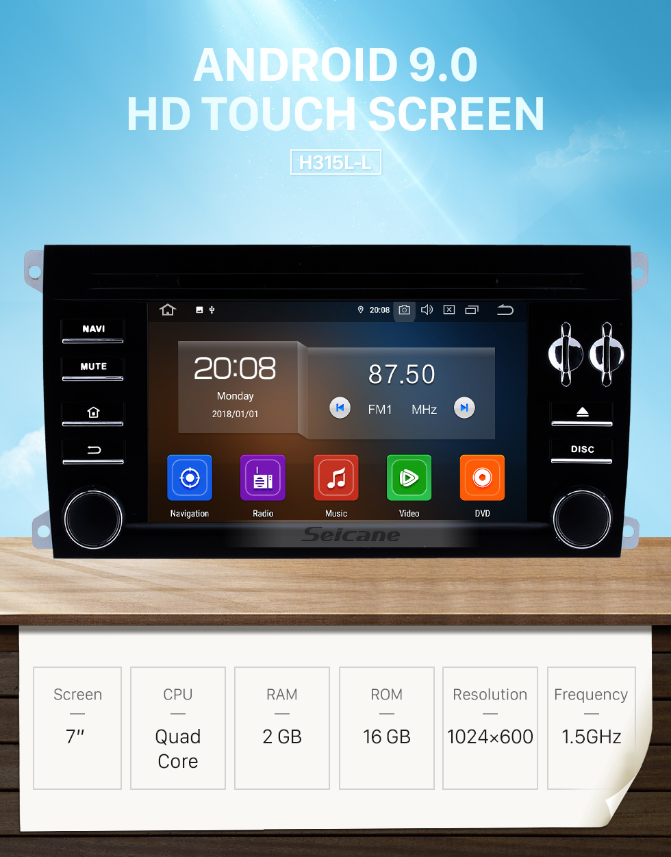 Seicane HD 1024 * 600 pantalla táctil 2003-2011 Porsche Cayenne Android 9.0 Reemplazo de radio con posventa GPS Reproductor de DVD 3G WiFi Bluetooth Música Espejo Enlace OBD2 Cámara de respaldo DVR AUX MP3 MP4 HD 1080P Seicane HD 1024 * 600 pantalla táctil 2003-2011 Porsche Cayenne Android 9.0 Reemplazo de radio con posventa GPS Reproductor de DVD 3G WiFi Bluetooth Música Espejo Enlace OBD2 Cámara de respaldo DVR AUX MP3 MP4 HD 1080P