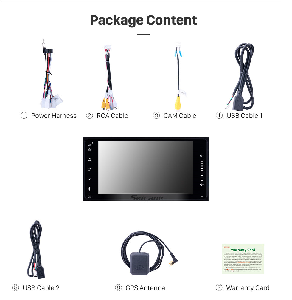 Seicane 7 inch Android 8.1 TOYOTA Corolla universal HD Touchscreen Radio GPS Navigation System Support Bluetooth Carplay OBD2 DVR Rearview camera Seicane 7 inch Android 8.1 TOYOTA Corolla universal HD Touchscreen Radio GPS Navigation System Support Bluetooth Carplay OBD2 DVR Rearview camera