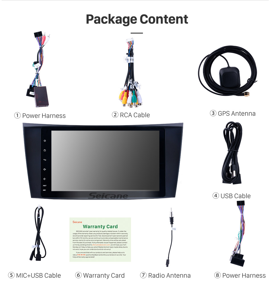 Seicane 8 Zoll Android 9.0 Radio IPS Vollbild GPS Navigation Auto Multimedia Player für 2001-2008 Mercedes Benz G W463 mit RDS 3G WiFi Bluetooth Spiegel Link OBD2 Lenkradsteuerung Seicane 8 Zoll Android 9.0 Radio IPS Vollbild GPS Navigation Auto Multimedia Player für 2001-2008 Mercedes Benz G W463 mit RDS 3G WiFi Bluetooth Spiegel Link OBD2 Lenkradsteuerung
