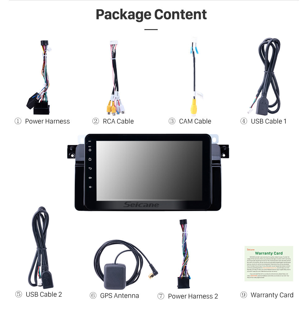 Seicane 8 inch 1998-2006 BMW 3 Series E46 M3 Android 8.1 GPS Navigation Radio Bluetooth HD Touchscreen AUX Music support Digital TV Carplay OBD2 Seicane 8 inch 1998-2006 BMW 3 Series E46 M3 Android 8.1 GPS Navigation Radio Bluetooth HD Touchscreen AUX Music support Digital TV Carplay OBD2