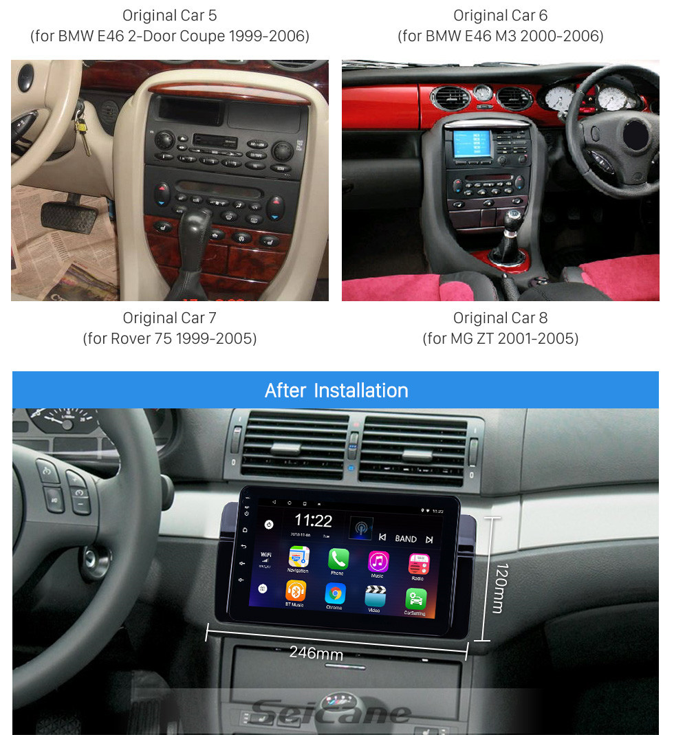 Seicane 8 Zoll 2001-2004 MG ZT Android 8.1 GPS Navigation Radio Bluetooth Musik HD Touchscreen AUX Unterstützung Digital TV Carplay Lenkradsteuerung Seicane 8 Zoll 2001-2004 MG ZT Android 8.1 GPS Navigation Radio Bluetooth Musik HD Touchscreen AUX Unterstützung Digital TV Carplay Lenkradsteuerung