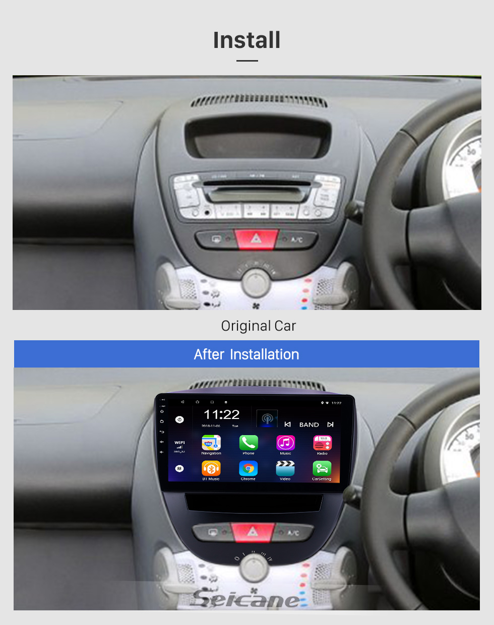 Seicane 10,1 pouces Android 8.1 2005-2014 Radio de navigation Citroen GPS avec Bluetooth HD à écran tactile Assistance WIFI USB Contrôle du volant Carplay TPMS Seicane 10,1 pouces Android 8.1 2005-2014 Radio de navigation Citroen GPS avec Bluetooth HD à écran tactile Assistance WIFI USB Contrôle du volant Carplay TPMS