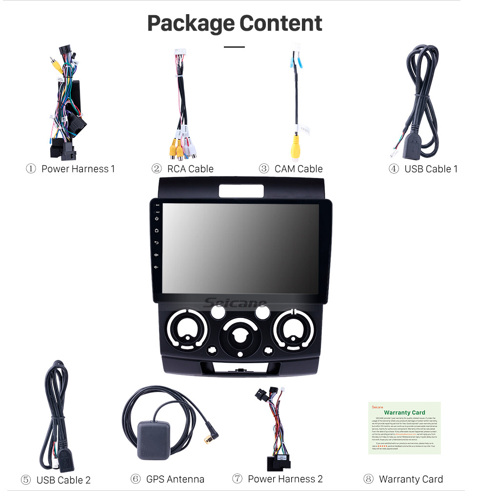 Seicane Android 8.1 9 inch Touchscreen GPS Navigation Radio for 2006-2010 Ford Everest/Ranger with Bluetooth USB WIFI AUX support Backup camera Carplay SWC Seicane Android 8.1 9 inch Touchscreen GPS Navigation Radio for 2006-2010 Ford Everest/Ranger with Bluetooth USB WIFI AUX support Backup camera Carplay SWC