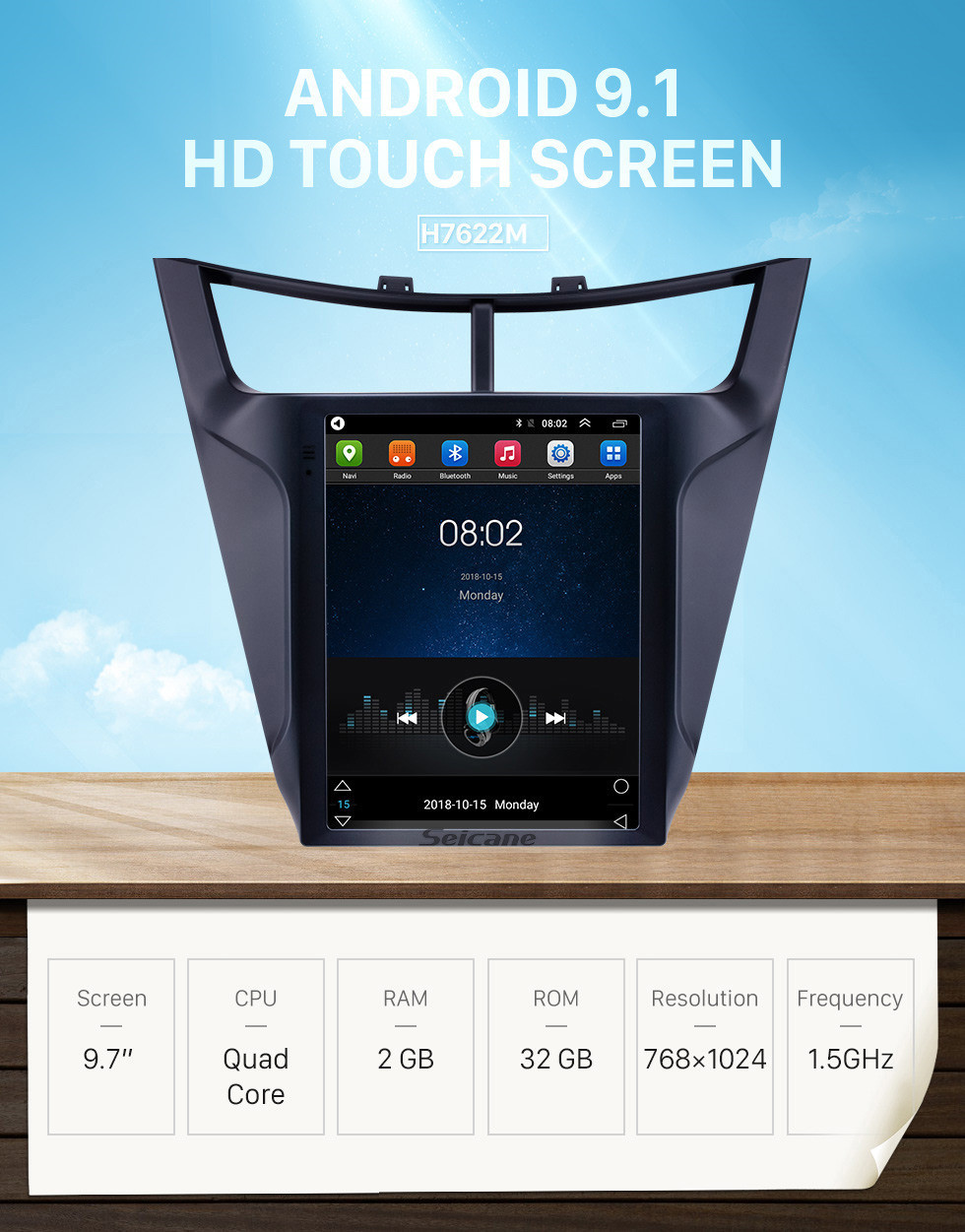 Seicane Android 9.1 9.7 polegadas Rádio de Navegação GPS para 2015-2018 Chevy Chevrolet New Sail com HD Touchscreen Bluetooth WIFI AUX suporte Carplay Mirror Link OBD2 Seicane Android 9.1 9.7 polegadas Rádio de Navegação GPS para 2015-2018 Chevy Chevrolet New Sail com HD Touchscreen Bluetooth WIFI AUX suporte Carplay Mirror Link OBD2