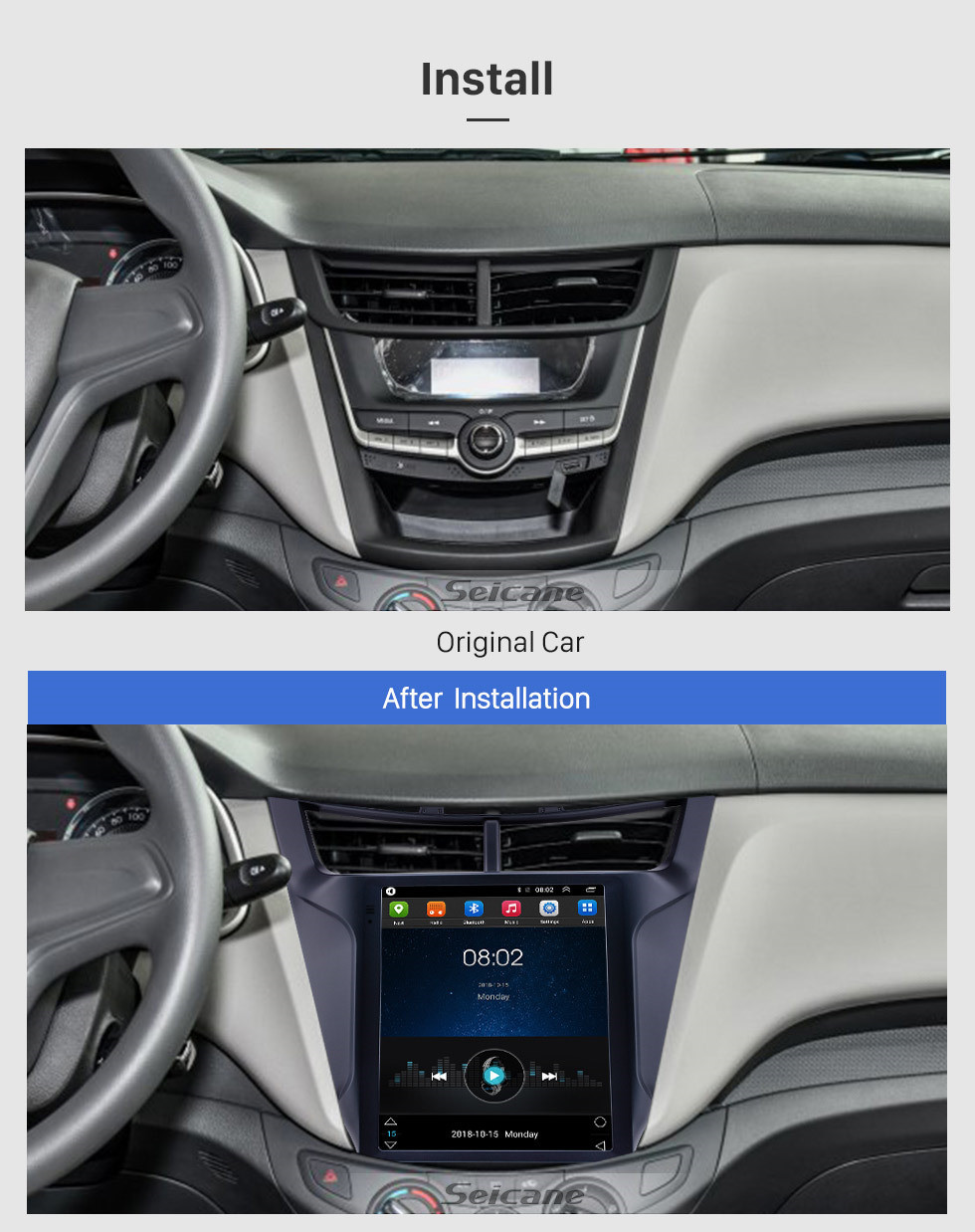 Seicane Android 9.1 9.7 polegadas Rádio de Navegação GPS para 2015-2018 Chevy Chevrolet New Sail com HD Touchscreen Bluetooth WIFI AUX suporte Carplay Mirror Link OBD2 Seicane Android 9.1 9.7 polegadas Rádio de Navegação GPS para 2015-2018 Chevy Chevrolet New Sail com HD Touchscreen Bluetooth WIFI AUX suporte Carplay Mirror Link OBD2