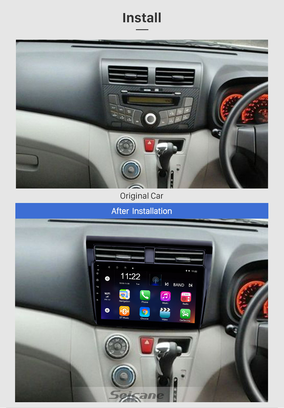 Seicane 10,1 pouces Android 8.1 HD tactile GPS Radio de navigation pour 2012 Proton Myvi avec Bluetooth USB WIFI prise en charge Carplay SWC TPMS Miroir Lien Seicane 10,1 pouces Android 8.1 HD tactile GPS Radio de navigation pour 2012 Proton Myvi avec Bluetooth USB WIFI prise en charge Carplay SWC TPMS Miroir Lien
