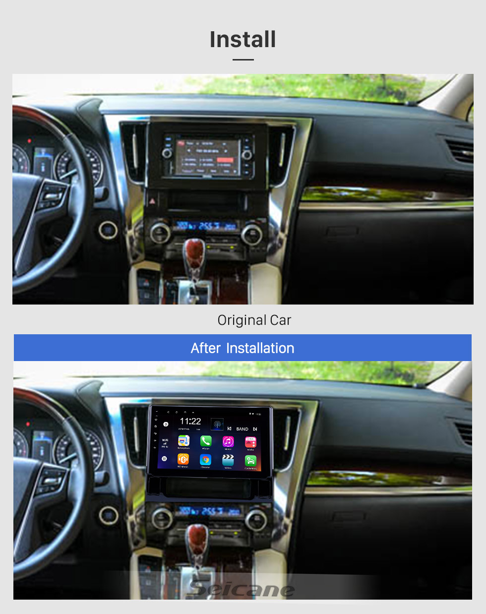 Seicane 10,1 pouces Android 8.1 HD radio à navigation tactile GPS Navigation pour 2015 2016 Toyota Alphard avec Bluetooth USB WIFI AUX soutien Carplay SWC TPMS OBD Seicane 10,1 pouces Android 8.1 HD radio à navigation tactile GPS Navigation pour 2015 2016 Toyota Alphard avec Bluetooth USB WIFI AUX soutien Carplay SWC TPMS OBD