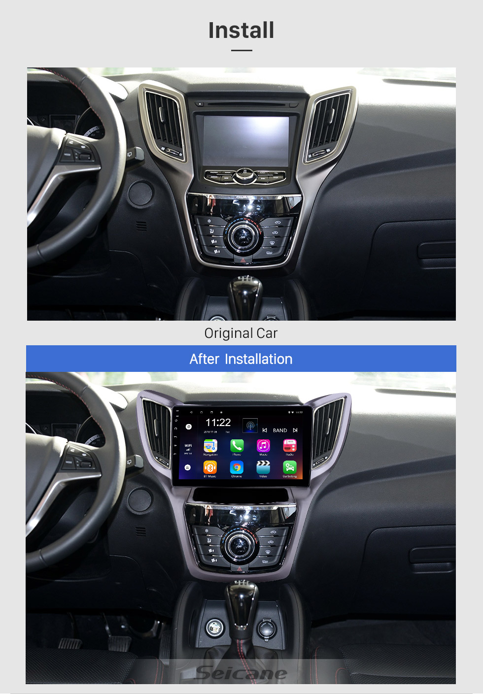 Seicane 10,1 pouces Android 8.1 HD Radio tactile Navigation GPS pour 2013-2016 Changan CS75 avec Bluetooth WIFI prise en charge Carplay SWC Miroir Lien Seicane 10,1 pouces Android 8.1 HD Radio tactile Navigation GPS pour 2013-2016 Changan CS75 avec Bluetooth WIFI prise en charge Carplay SWC Miroir Lien