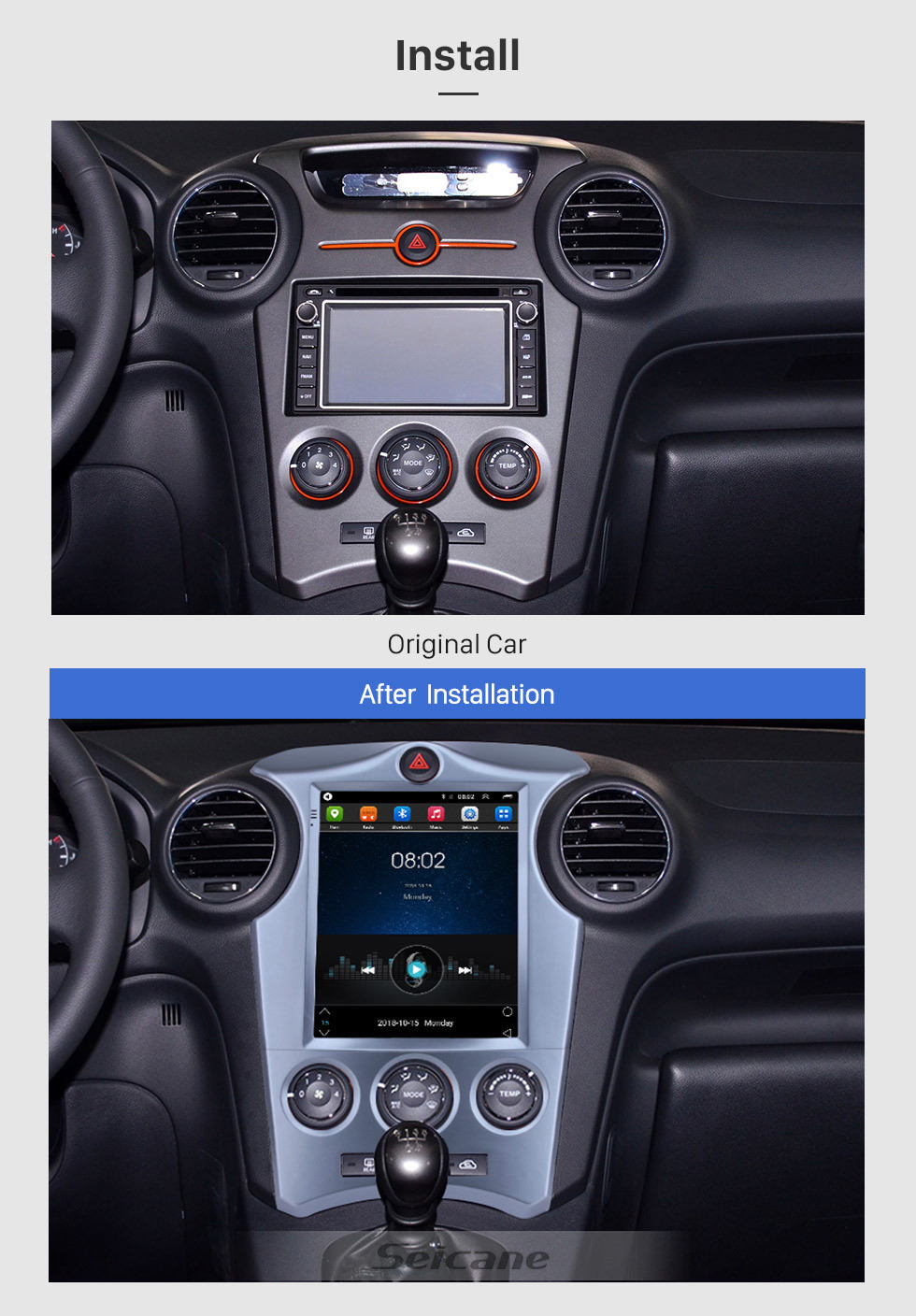 Seicane 2007-2012 Kia Carens Manual A / C 9,7-дюймовый Android 9.1 GPS-навигатор с сенсорным экраном Bluetooth USB WIFI Поддержка Carplay Mirror Link 4G Seicane 2007-2012 Kia Carens Manual A / C 9,7-дюймовый Android 9.1 GPS-навигатор с сенсорным экраном Bluetooth USB WIFI Поддержка Carplay Mirror Link 4G