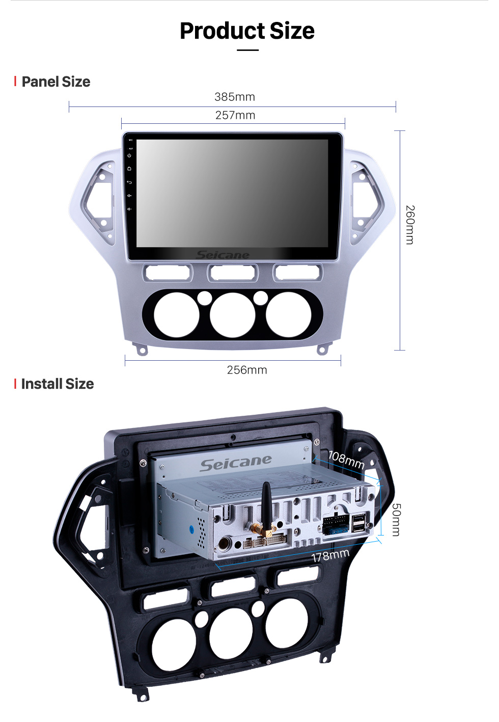 Seicane 10,1 polegadas Android 9.0 Navegação GPS Rádio para 2007-2010 Ford Mondeo-Zhisheng Manual A / C Bluetooth Wifi HD Touchscreen Carplay suporte 1080P Seicane 10,1 polegadas Android 9.0 Navegação GPS Rádio para 2007-2010 Ford Mondeo-Zhisheng Manual A / C Bluetooth Wifi HD Touchscreen Carplay suporte 1080P