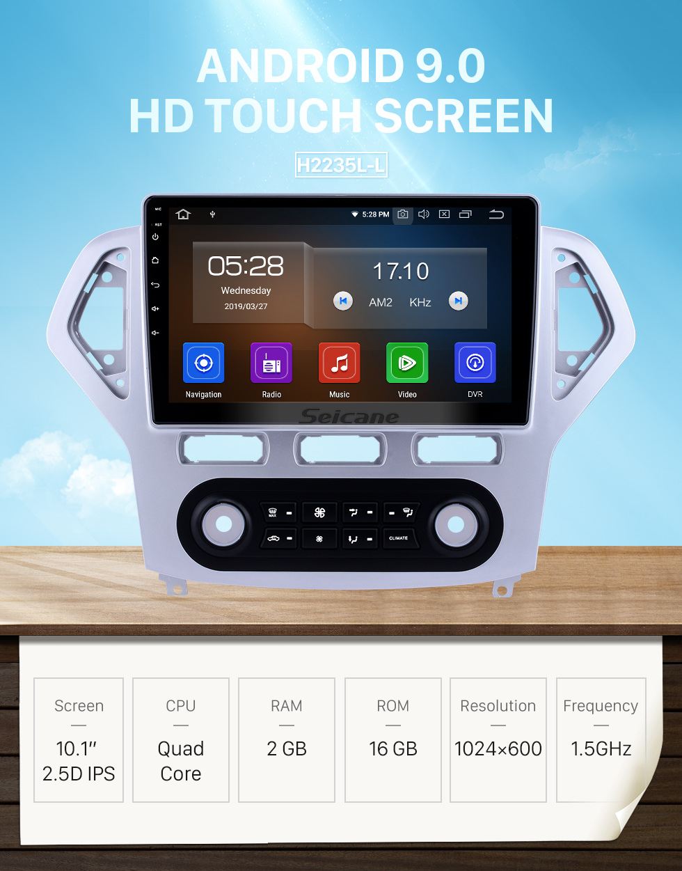 Seicane 10,1 pouces 2007-2010 Ford Mondeo-Zhisheng Auto A / C Android 9.0 Radio de navigation GPS Écran tactile Bluetooth Prise en charge de la prise en charge 1080P Vidéo Seicane 10,1 pouces 2007-2010 Ford Mondeo-Zhisheng Auto A / C Android 9.0 Radio de navigation GPS Écran tactile Bluetooth Prise en charge de la prise en charge 1080P Vidéo
