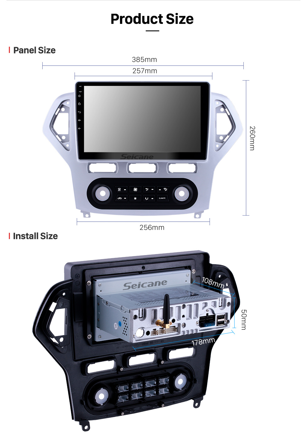 Seicane 10,1 pouces 2007-2010 Ford Mondeo-Zhisheng Auto A / C Android 9.0 Radio de navigation GPS Écran tactile Bluetooth Prise en charge de la prise en charge 1080P Vidéo Seicane 10,1 pouces 2007-2010 Ford Mondeo-Zhisheng Auto A / C Android 9.0 Radio de navigation GPS Écran tactile Bluetooth Prise en charge de la prise en charge 1080P Vidéo