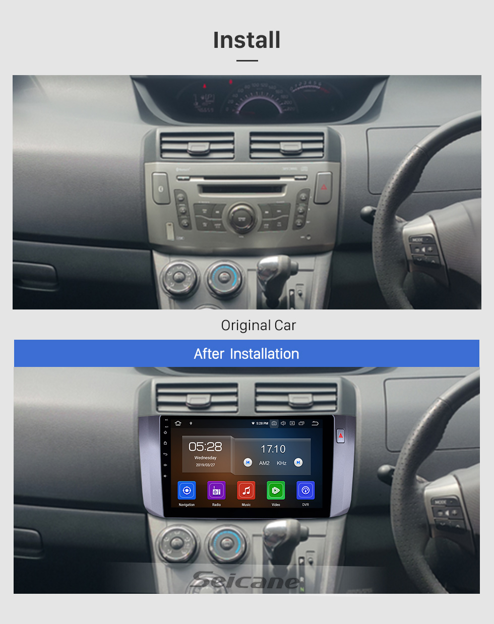 Seicane 10.1 inch Android 9.0 Radio for 2010-2017 Toyota ALZA Bluetooth Wifi HD Touchscreen AUX GPS Navigation Carplay USB support DVR Digital TV TPMS Seicane 10.1 inch Android 9.0 Radio for 2010-2017 Toyota ALZA Bluetooth Wifi HD Touchscreen AUX GPS Navigation Carplay USB support DVR Digital TV TPMS