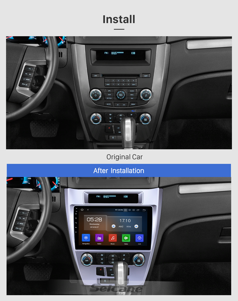 Seicane 10,1 pouces 2009-2012 Ford Mondeo Android 9.0 Radio de navigation GPS Bluetooth HD à écran tactile AUX Musique Carplay soutien 1080P Vidéo Mirror Link Seicane 10,1 pouces 2009-2012 Ford Mondeo Android 9.0 Radio de navigation GPS Bluetooth HD à écran tactile AUX Musique Carplay soutien 1080P Vidéo Mirror Link