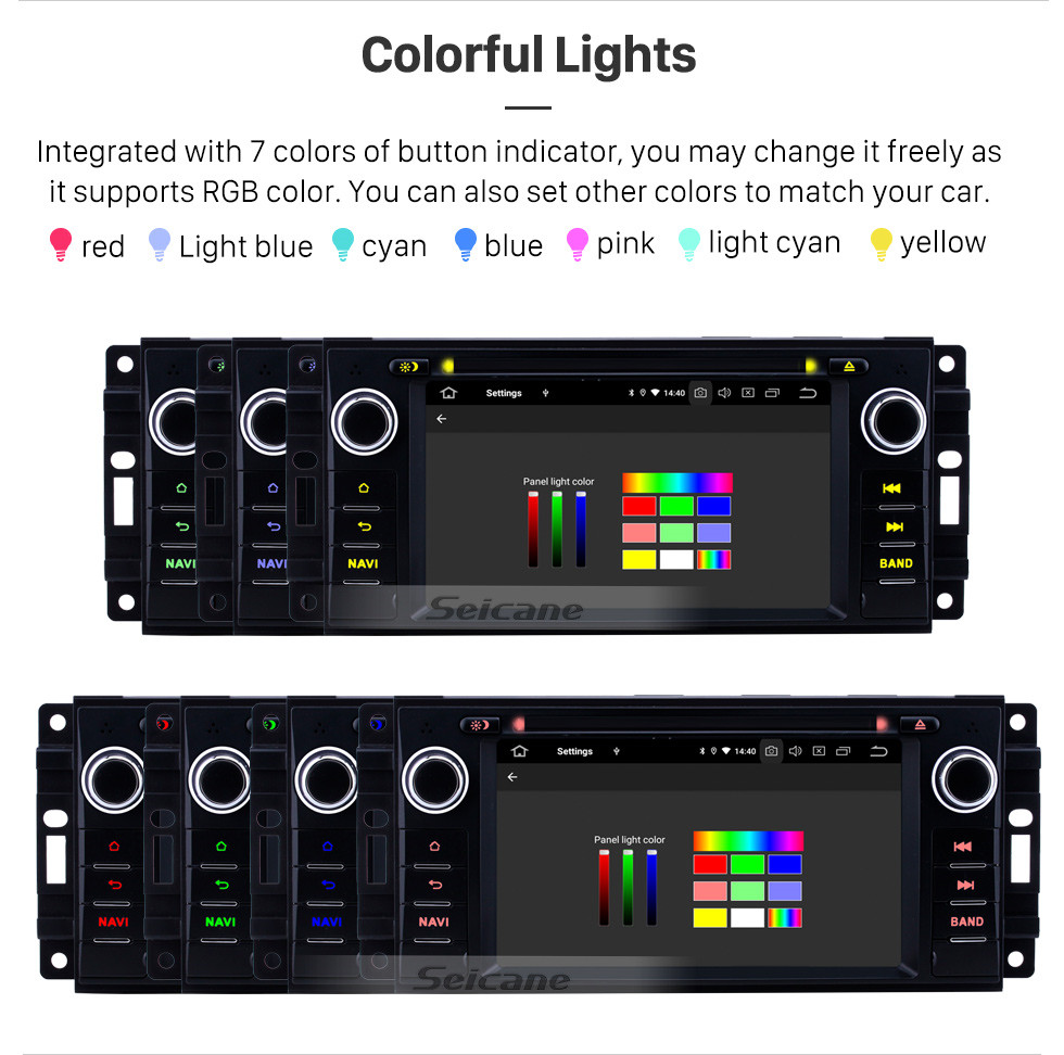 Seicane 7 inch 2005-2011 Jeep Grand Cherokee/Wrangler/Compass/Commander Android 9.0 GPS Navigation Radio Bluetooth Touchscreen Carplay support 1080P Video Seicane 7 inch 2005-2011 Jeep Grand Cherokee/Wrangler/Compass/Commander Android 9.0 GPS Navigation Radio Bluetooth Touchscreen Carplay support 1080P Video