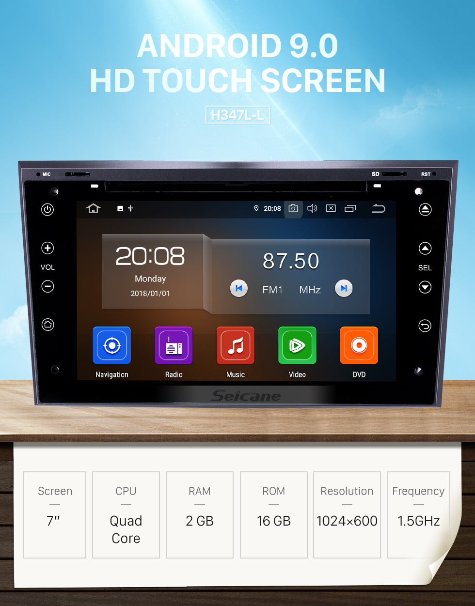 Seicane 7 pulgadas 2004-2012 Opel Zafira / Vectra / Antara / Astra / Corsa Android 9.0 Navegación GPS Radio Bluetooth HD Pantalla táctil WIFI Carplay compatible con DAB + OBD Seicane 7 pulgadas 2004-2012 Opel Zafira / Vectra / Antara / Astra / Corsa Android 9.0 Navegación GPS Radio Bluetooth HD Pantalla táctil WIFI Carplay compatible con DAB + OBD