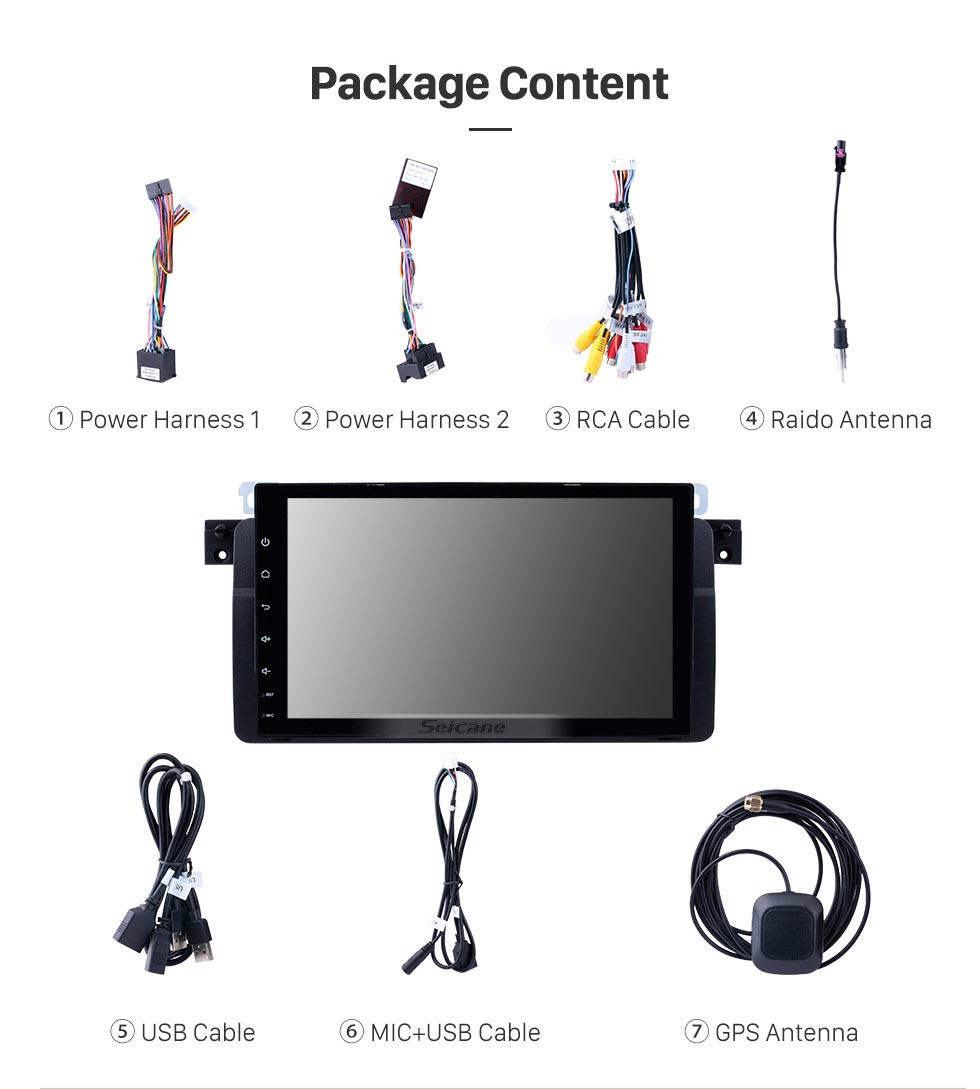 Seicane Android 9.0 Autoradio Bluetooth GPS Navigation Stereo Upgrade for 1998-2006 BMW 3 Series E46 M3 316i 318i 320i 323i 325i WIFI USB Mirror Link 1080P Video Support Rearview Camera DVR TPMS Auto A/V Seicane Android 9.0 Autoradio Bluetooth GPS Navigation Stereo Upgrade for 1998-2006 BMW 3 Series E46 M3 316i 318i 320i 323i 325i WIFI USB Mirror Link 1080P Video Support Rearview Camera DVR TPMS Auto A/V