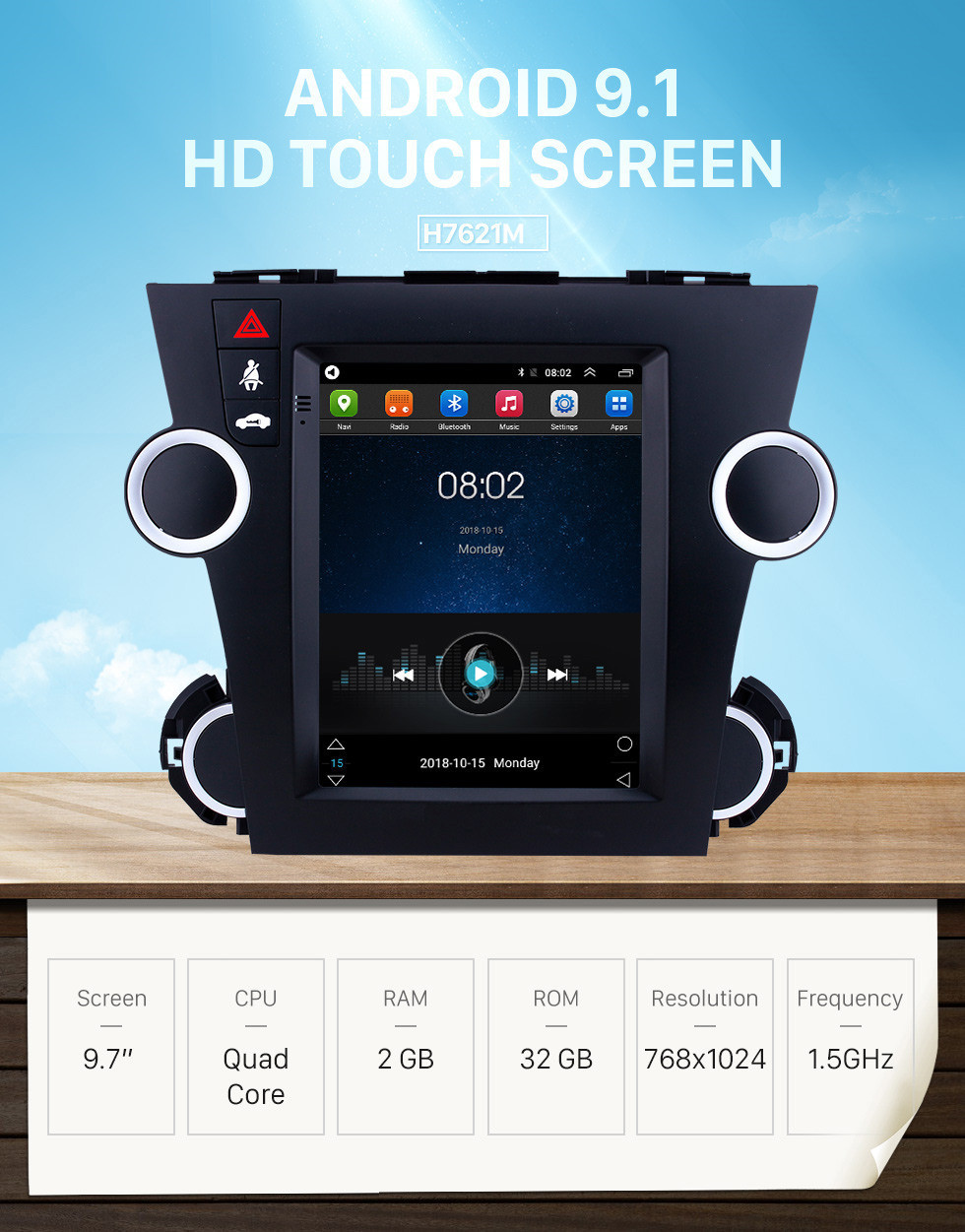 Seicane Android 9.1 9.7 inch GPS Navigation Radio for 2009-2014 Toyota Highlander with HD Touchscreen Bluetooth WIFI AUX support Carplay Mirror Link OBD2 Seicane Android 9.1 9.7 inch GPS Navigation Radio for 2009-2014 Toyota Highlander with HD Touchscreen Bluetooth WIFI AUX support Carplay Mirror Link OBD2