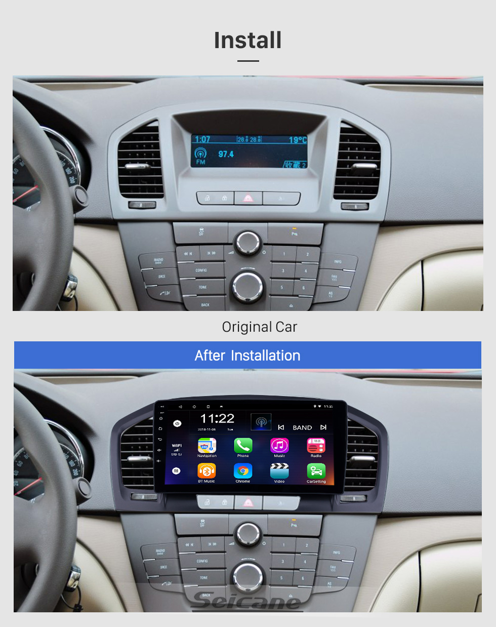 Seicane HD Touchscreen 9 inch Android 8.1 GPS Navigation Radio for 2009-2013 Buick Regal with Bluetooth AUX support Carplay Steering Wheel Control Seicane HD Touchscreen 9 inch Android 8.1 GPS Navigation Radio for 2009-2013 Buick Regal with Bluetooth AUX support Carplay Steering Wheel Control