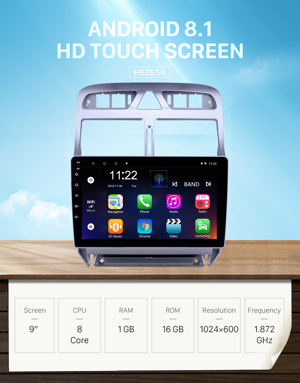 Seicane 9 Zoll Android 8.1 HD Touchscreen GPS Navigationsradio für 2007-2013 Peugeot 307 mit Bluetooth AUX Unterstützung DVR Carplay Lenkradsteuerung Seicane 9 Zoll Android 8.1 HD Touchscreen GPS Navigationsradio für 2007-2013 Peugeot 307 mit Bluetooth AUX Unterstützung DVR Carplay Lenkradsteuerung
