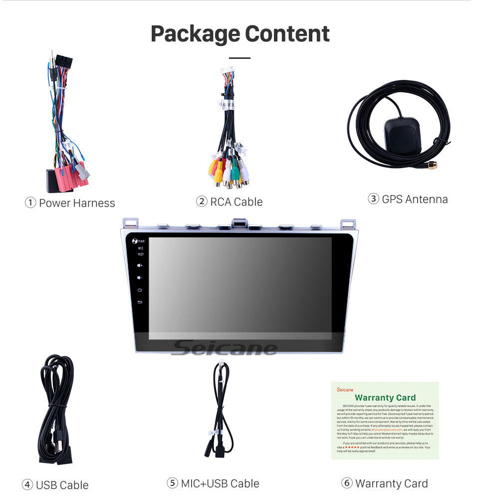 Seicane Android 9.0 GPS Sistema de navegación por radio para 2008-2015 MAZDA 6 Rui wing Bluetooth Mirror link pantalla multitáctil OBD DVR Cámara de visión trasera TV USB WIFI Seicane Android 9.0 GPS Sistema de navegación por radio para 2008-2015 MAZDA 6 Rui wing Bluetooth Mirror link pantalla multitáctil OBD DVR Cámara de visión trasera TV USB WIFI