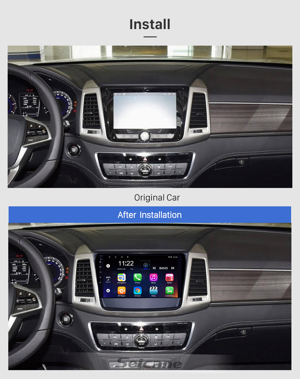Seicane 10,1 pouces Android 8.1 HD Radio tactile Navigation GPS pour 2019 Ssang Yong Rexton avec Bluetooth WIFI AUX support Carplay Mirror Link Seicane 10,1 pouces Android 8.1 HD Radio tactile Navigation GPS pour 2019 Ssang Yong Rexton avec Bluetooth WIFI AUX support Carplay Mirror Link