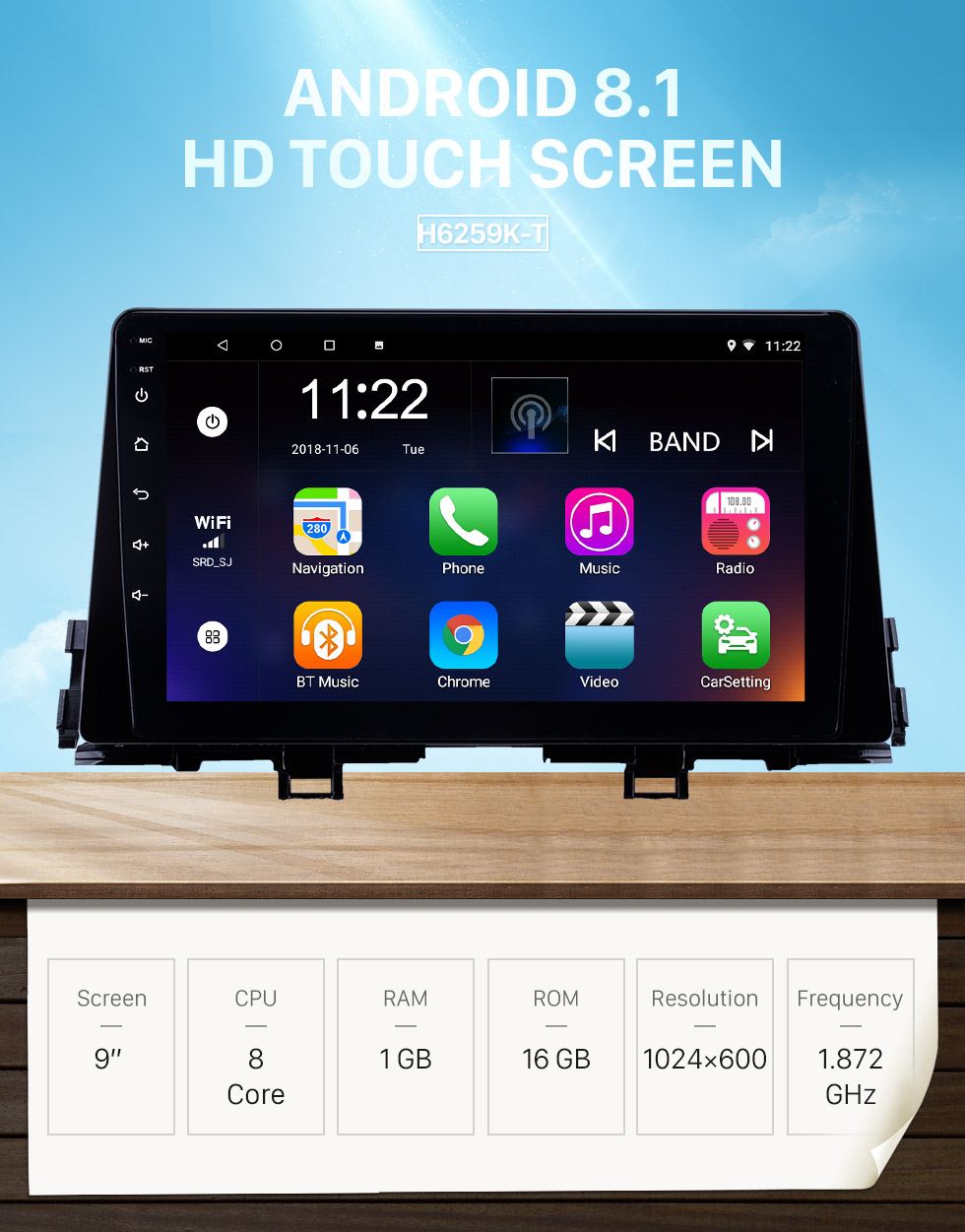 Seicane 2016 Kia manhã Android 8.1 HD tela sensível ao toque de 9 polegada unidade de cabeça Bluetooth rádio de navegação GPS com AUX WIFI suporte DVR SWC Carplay Seicane 2016 Kia manhã Android 8.1 HD tela sensível ao toque de 9 polegada unidade de cabeça Bluetooth rádio de navegação GPS com AUX WIFI suporte DVR SWC Carplay