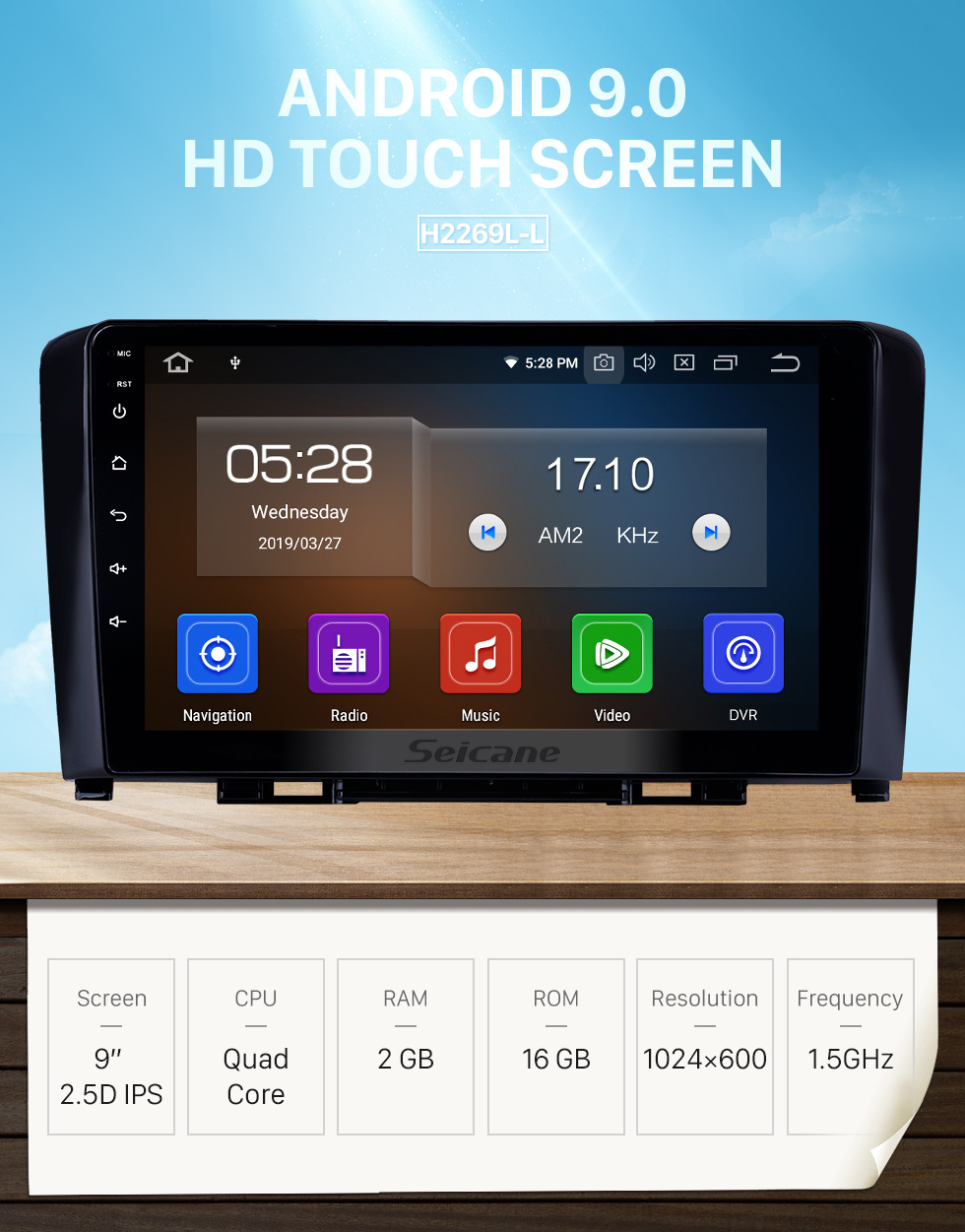 Seicane Pantalla táctil HD 2011-2016 Great Wall Haval H6 Android 9.0 9 pulgadas Navegación GPS Radio Bluetooth Carplay WIFI compatible Control del volante Seicane Pantalla táctil HD 2011-2016 Great Wall Haval H6 Android 9.0 9 pulgadas Navegación GPS Radio Bluetooth Carplay WIFI compatible Control del volante
