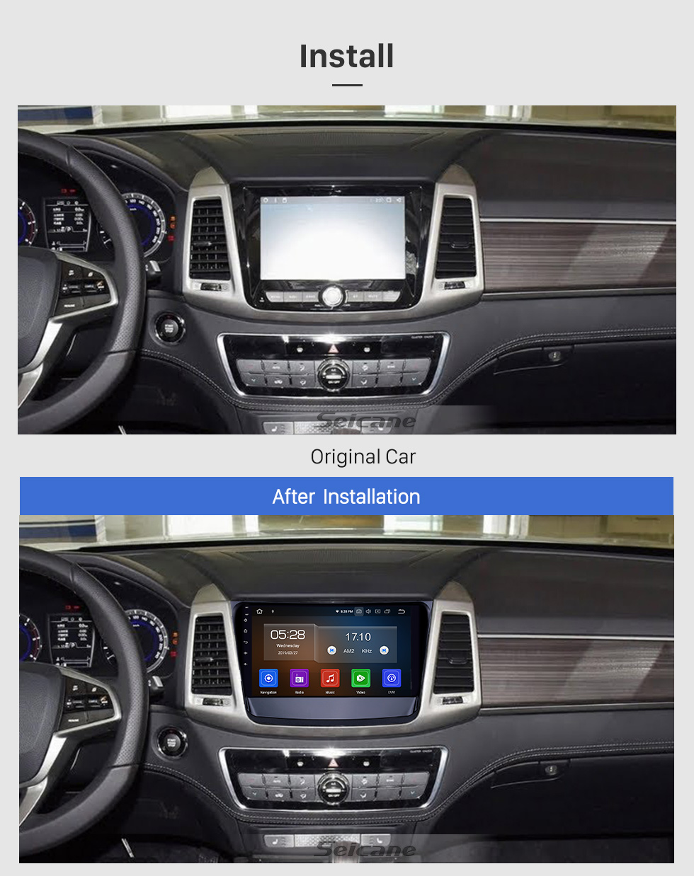 Seicane 10.1 pulgadas Android 9.0 Radio para 2019 Ssang Yong Rexton Bluetooth HD Pantalla táctil Navegación GPS Soporte USB Carplay Soporte para cámara TPMS DMS + Seicane 10.1 pulgadas Android 9.0 Radio para 2019 Ssang Yong Rexton Bluetooth HD Pantalla táctil Navegación GPS Soporte USB Carplay Soporte para cámara TPMS DMS +