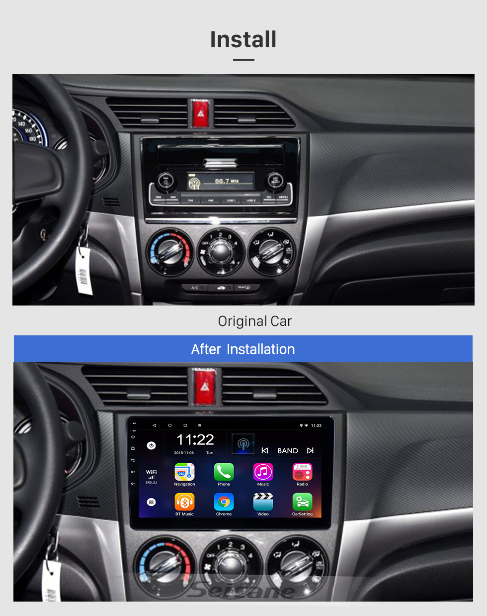 Seicane 10,1 pouces Android 8.1 HD Radio tactile Navigation GPS pour 2018-2019 Honda Crider avec support Bluetooth WIFI AUX Carplay Mirror Link Seicane 10,1 pouces Android 8.1 HD Radio tactile Navigation GPS pour 2018-2019 Honda Crider avec support Bluetooth WIFI AUX Carplay Mirror Link