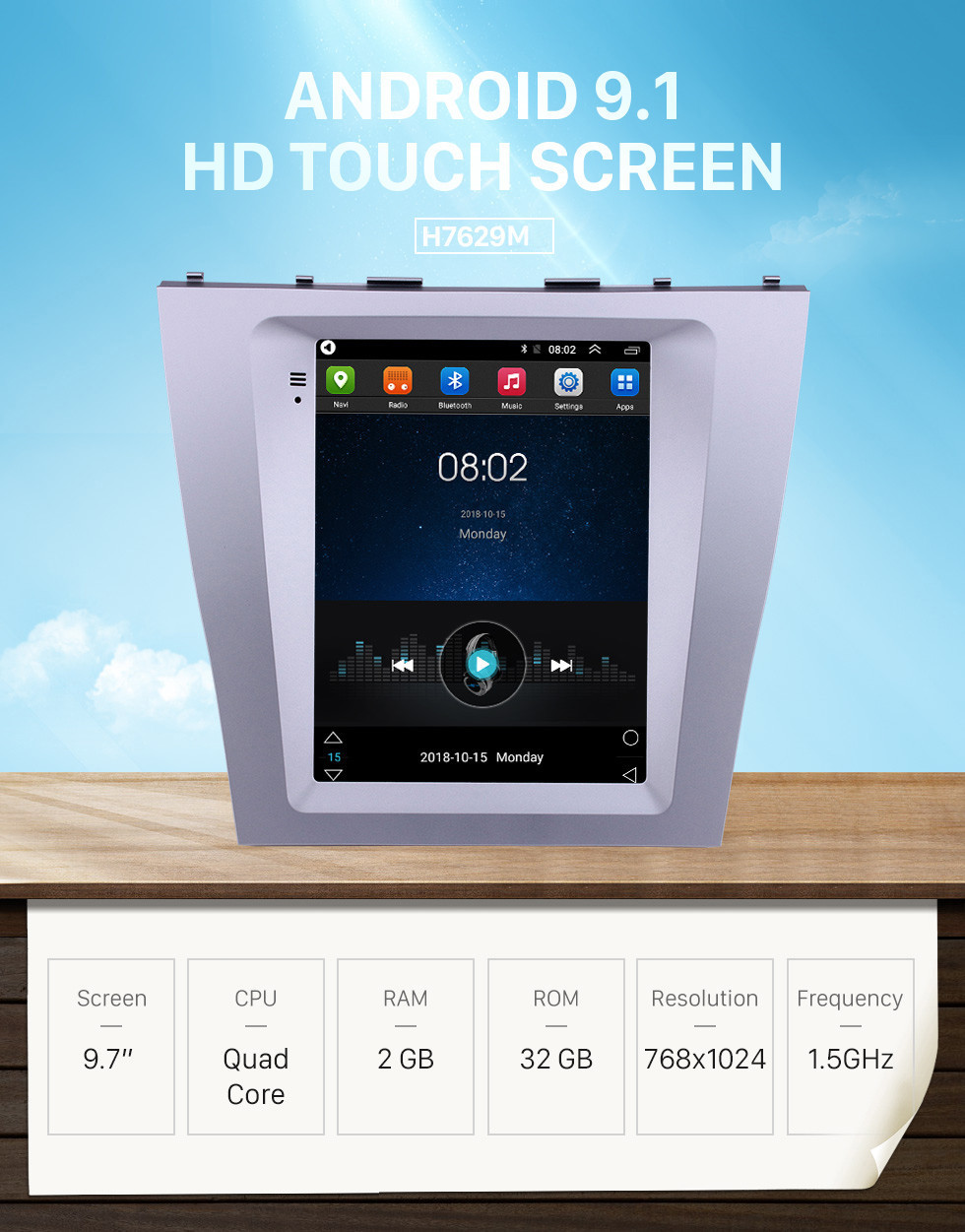 Seicane OEM 9,7 polegadas Android 9.1 2008-2012 Toyota Camry Rádio de Navegação GPS com HD Touchscreen Suporte Bluetooth WIFI TPMS Carplay DAB + Seicane OEM 9,7 polegadas Android 9.1 2008-2012 Toyota Camry Rádio de Navegação GPS com HD Touchscreen Suporte Bluetooth WIFI TPMS Carplay DAB +