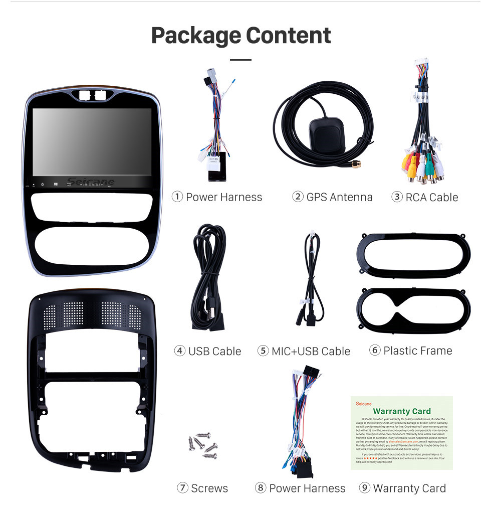 Seicane 10.1 Inch 2016-2018 Renault Clio Digital/Analog Auto air condition Android 9.0 HD Touchscreen Radio GPS Navigation System Support Car Stereo Bluetooth 3G/4G WIFI OBDII Video Steering Wheel Control Rearview Camera Seicane 10.1 Inch 2016-2018 Renault Clio Digital/Analog Auto air condition Android 9.0 HD Touchscreen Radio GPS Navigation System Support Car Stereo Bluetooth 3G/4G WIFI OBDII Video Steering Wheel Control Rearview Camera