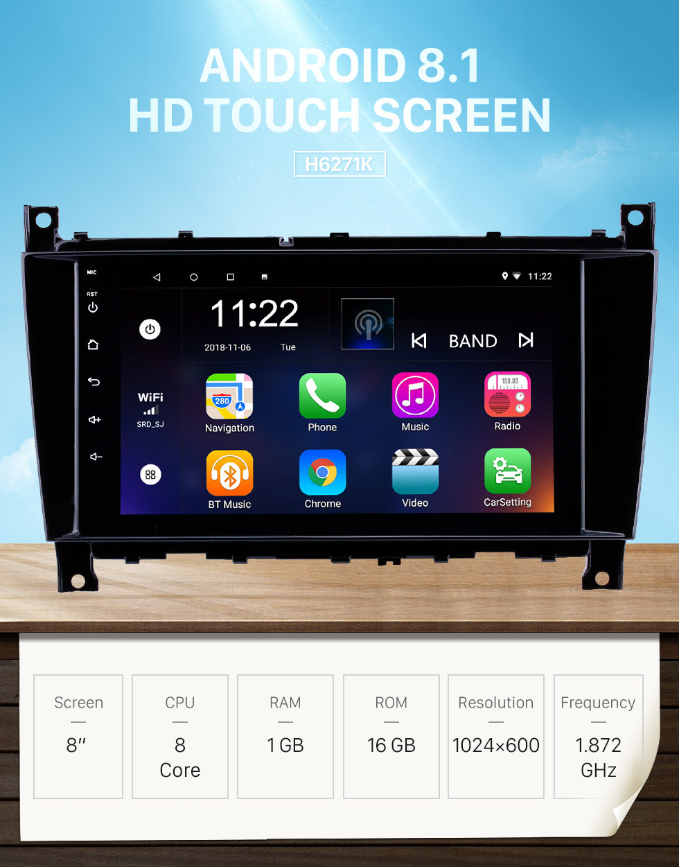 Seicane 8 inch Android 8.1 GPS Navigation Radio for 2005-2007 Mercedes-Benz G Class W467 G550 G500 G400 G320 G270 G55 with Bluetooth HD Touchscreen support Carplay DVR OBD Seicane 8 inch Android 8.1 GPS Navigation Radio for 2005-2007 Mercedes-Benz G Class W467 G550 G500 G400 G320 G270 G55 with Bluetooth HD Touchscreen support Carplay DVR OBD