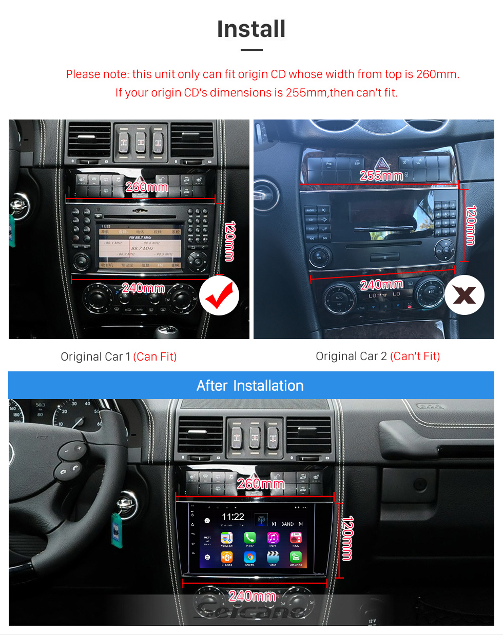 Seicane 8 inch Android 8.1 GPS Navigation Radio for 2005-2007 Mercedes-Benz G Class W467 G550 G500 G400 G320 G270 G55 with Bluetooth HD Touchscreen support Carplay DVR OBD Seicane 8 inch Android 8.1 GPS Navigation Radio for 2005-2007 Mercedes-Benz G Class W467 G550 G500 G400 G320 G270 G55 with Bluetooth HD Touchscreen support Carplay DVR OBD