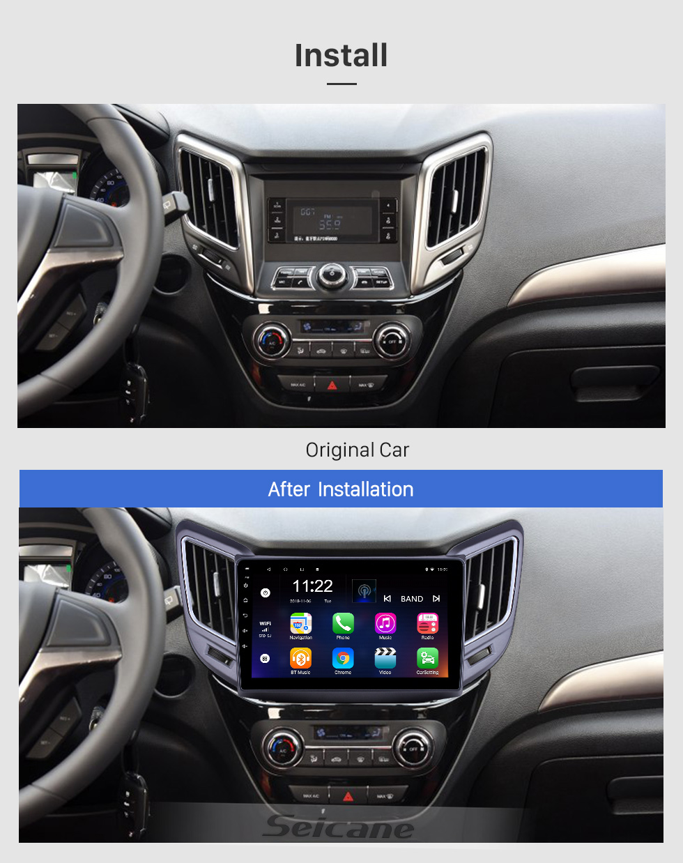 Seicane 9 pouces Android 8.1 Radio de navigation GPS pour 2016-2019 Changan CS15 avec support de l'écran tactile Bluetooth WiFi HD Carplay DVR OBD Seicane 9 pouces Android 8.1 Radio de navigation GPS pour 2016-2019 Changan CS15 avec support de l'écran tactile Bluetooth WiFi HD Carplay DVR OBD