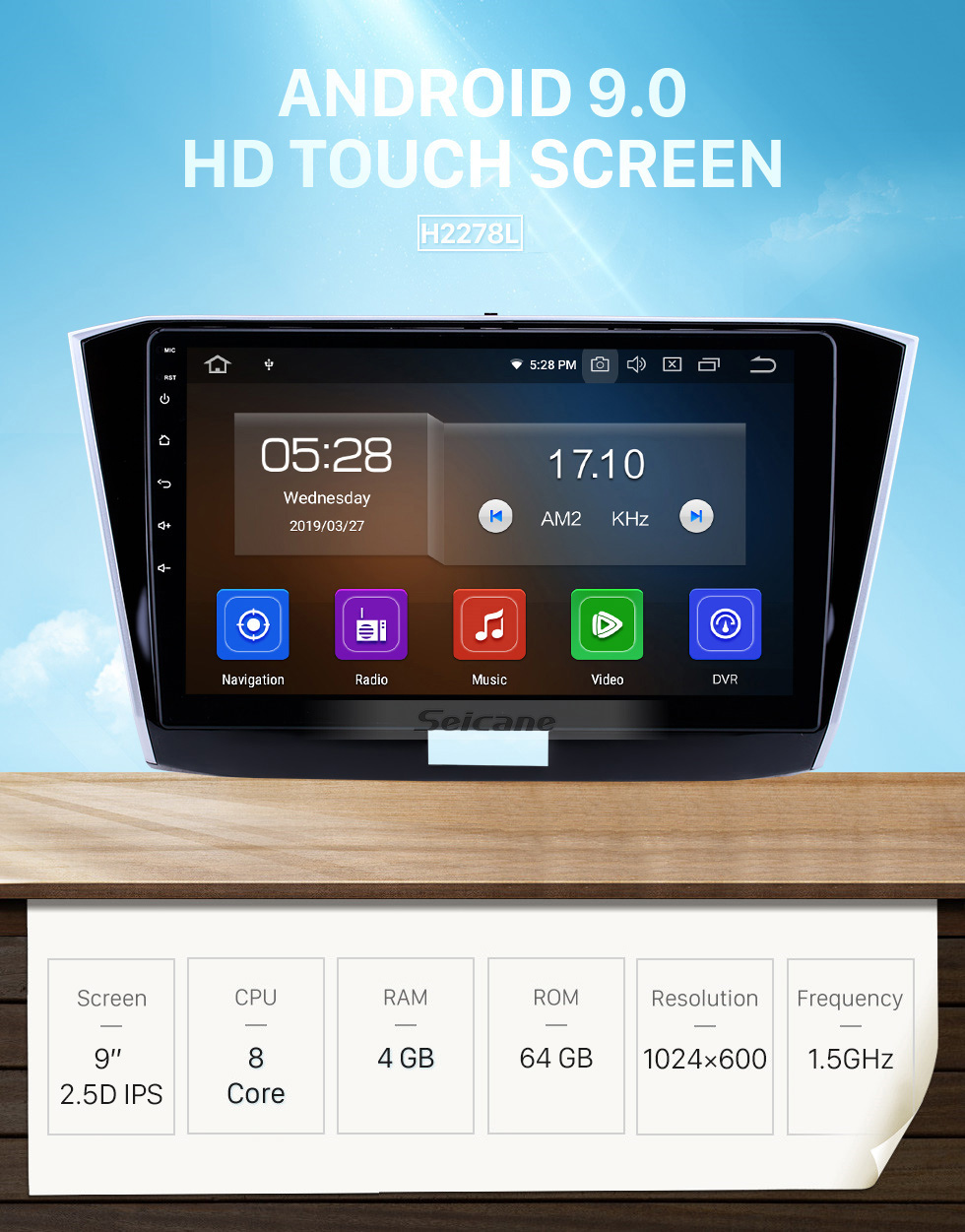 Seicane 10.1 polegada Android 9.0 Rádio para 2016-2018 Volkswagen Passat Bluetooth HD Touchscreen Navegação GPS Carplay apoio USB OBD2 câmera de Backup Seicane 10.1 polegada Android 9.0 Rádio para 2016-2018 Volkswagen Passat Bluetooth HD Touchscreen Navegação GPS Carplay apoio USB OBD2 câmera de Backup