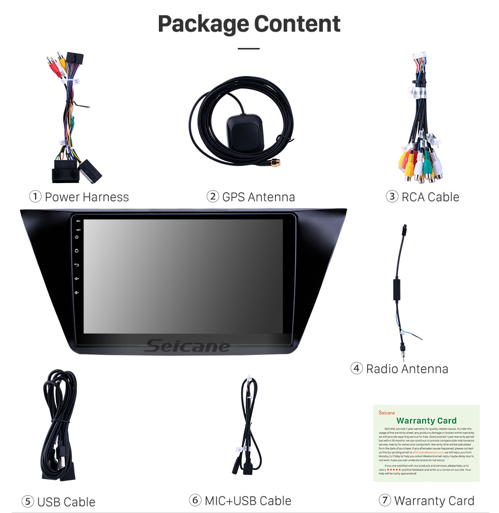 Seicane 10.1 inch 2016-2018 VW Volkswagen Touran Android 9.0 GPS Navigation Radio Bluetooth HD Touchscreen AUX USB Carplay support Mirror Link Seicane 10.1 inch 2016-2018 VW Volkswagen Touran Android 9.0 GPS Navigation Radio Bluetooth HD Touchscreen AUX USB Carplay support Mirror Link
