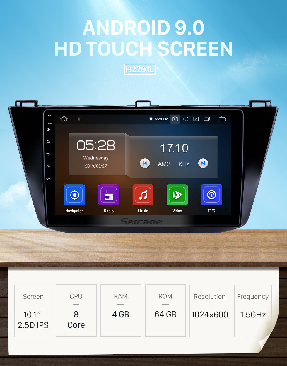 Seicane 10.1 polegada Android 9.0 Rádio para 2016-2018 Volkswagen Volkswagen Tiguan Bluetooth HD Touchscreen Navegação GPS Carplay suporte USB TPMS DAB + DVR Seicane 10.1 polegada Android 9.0 Rádio para 2016-2018 Volkswagen Volkswagen Tiguan Bluetooth HD Touchscreen Navegação GPS Carplay suporte USB TPMS DAB + DVR
