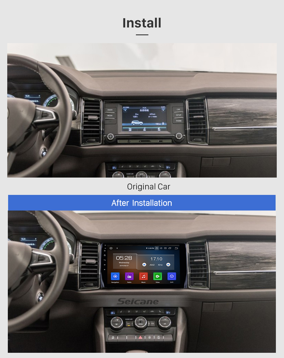 Seicane 10.1 polegada Android 9.0 Navegação GPS Rádio para 2017-2018 Skoda Diack Bluetooth HD Touchscreen Carplay USB suporte DAB + TPMS Seicane 10.1 polegada Android 9.0 Navegação GPS Rádio para 2017-2018 Skoda Diack Bluetooth HD Touchscreen Carplay USB suporte DAB + TPMS