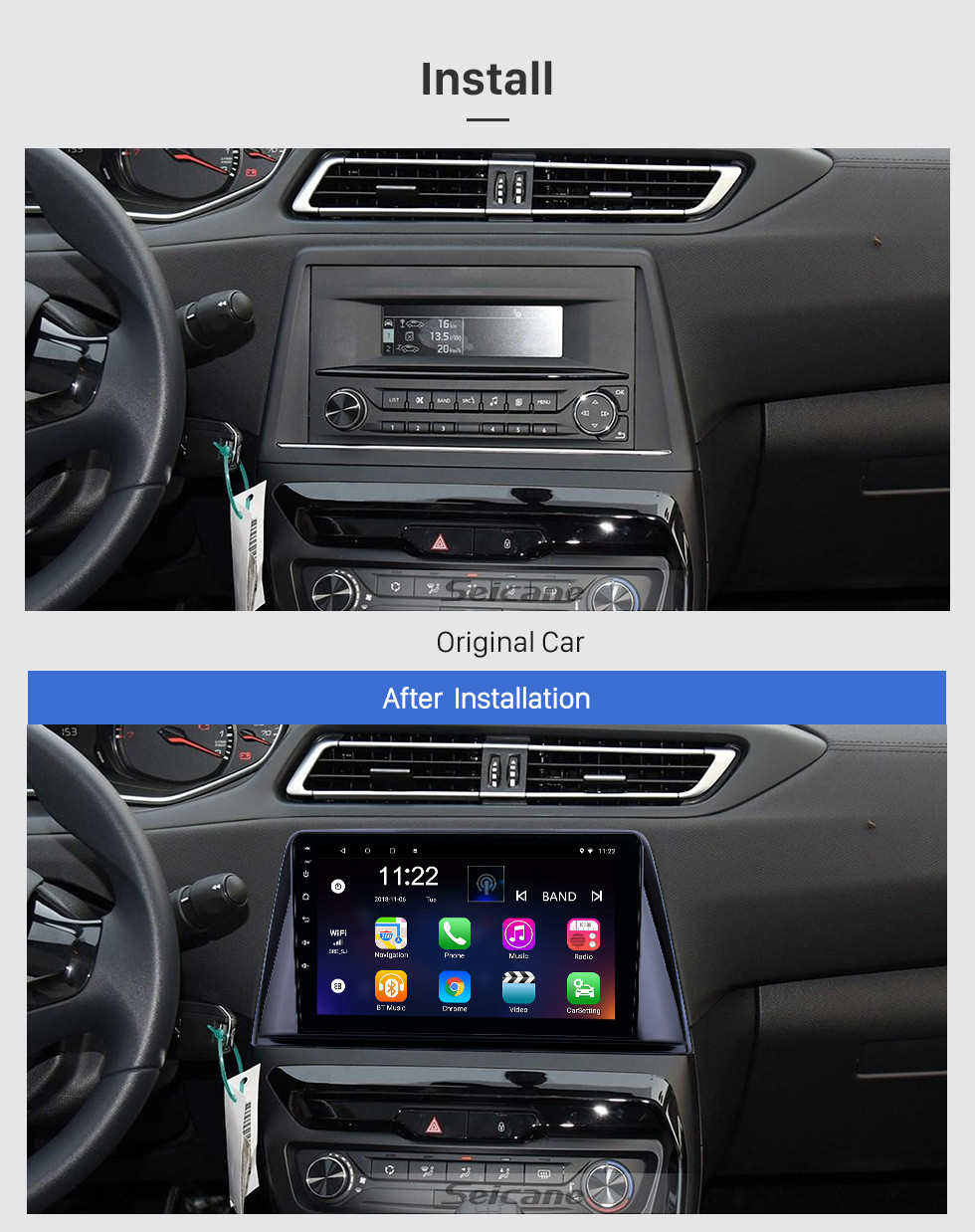 Seicane 2016-2018 Peugeot 308 Android 9.0 9 Zoll GPS Navigationsradio Bluetooth HD Touchscreen USB Carplay Unterstützung TPMS DAB + 1080P Seicane 2016-2018 Peugeot 308 Android 9.0 9 Zoll GPS Navigationsradio Bluetooth HD Touchscreen USB Carplay Unterstützung TPMS DAB + 1080P