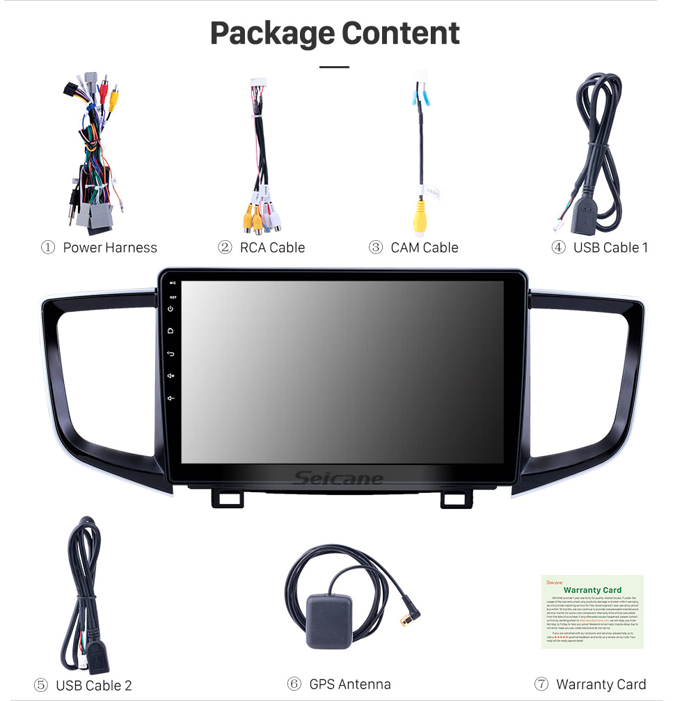 Seicane 10,1 pouces Android 8.1 Radio de navigation GPS pour 2016-2018 Honda Pilot avec support de l'écran tactile HD Bluetooth WIFI Carplay SWC Seicane 10,1 pouces Android 8.1 Radio de navigation GPS pour 2016-2018 Honda Pilot avec support de l'écran tactile HD Bluetooth WIFI Carplay SWC