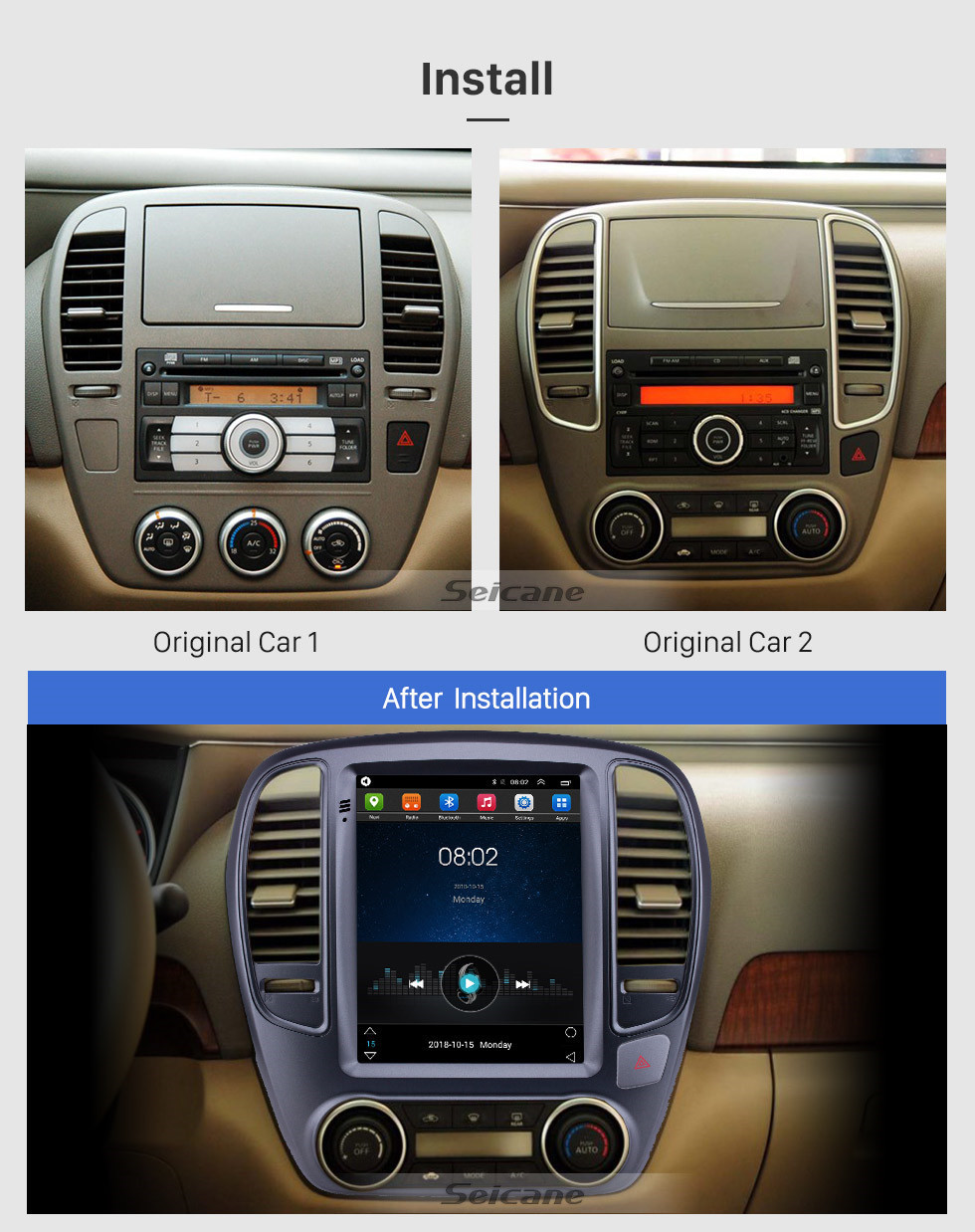 Seicane 2006-2012 Nissan Sylphy 9,7 Zoll Android 9.1 GPS Navigationsradio mit Touchscreen Bluetooth USB WIFI Unterstützung Carplay Rückfahrkamera Seicane 2006-2012 Nissan Sylphy 9,7 Zoll Android 9.1 GPS Navigationsradio mit Touchscreen Bluetooth USB WIFI Unterstützung Carplay Rückfahrkamera