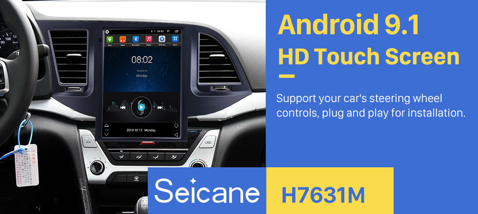 Seicane HD Touchscreen 2016 Hyundai Elantra Android 9.1 9.7 polegadas Navegação GPS Rádio Bluetooth WIFI suporte Controle de Volante Carplay Seicane HD Touchscreen 2016 Hyundai Elantra Android 9.1 9.7 polegadas Navegação GPS Rádio Bluetooth WIFI suporte Controle de Volante Carplay